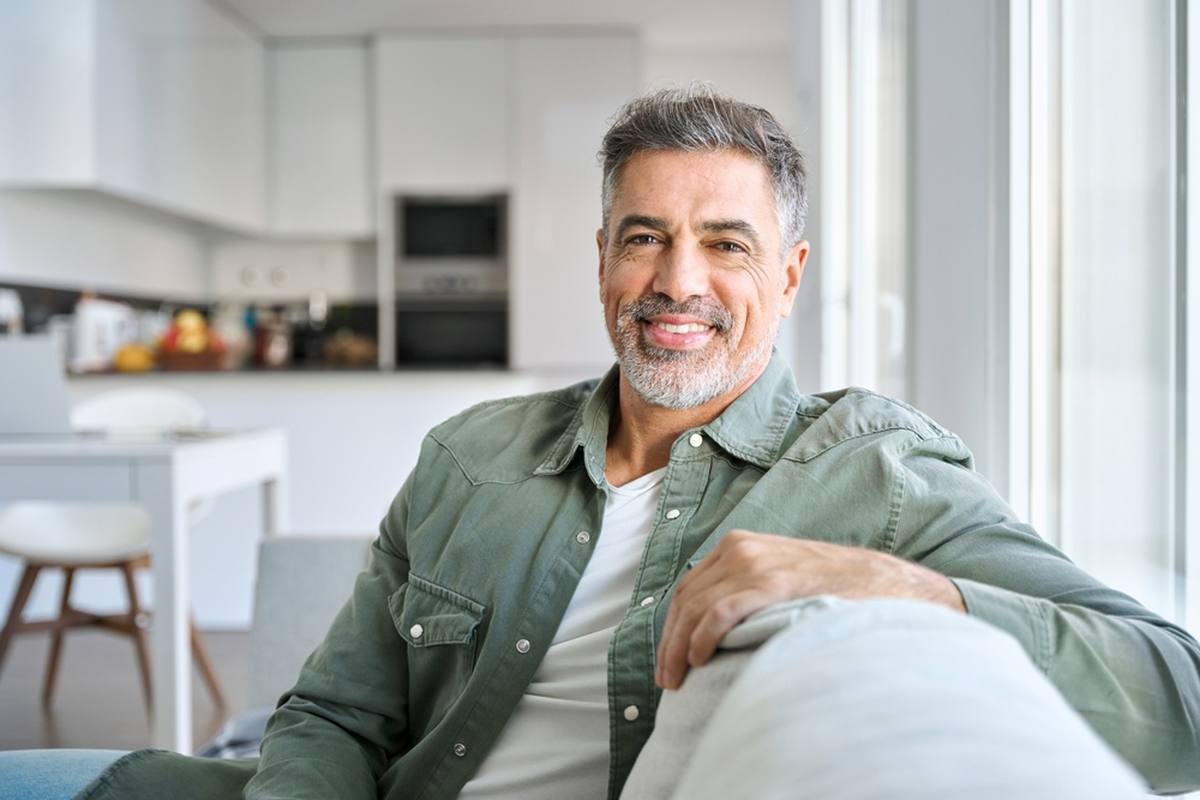Australian man having a telehealth consultation about testosterone replacement therapy from home